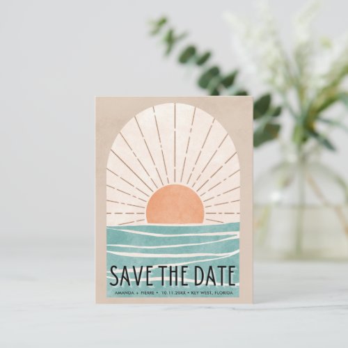 Beach Destination Wedding Save the Date  Announcement Postcard