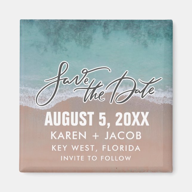 Beach Destination Wedding Save the Date Magnet (Front)