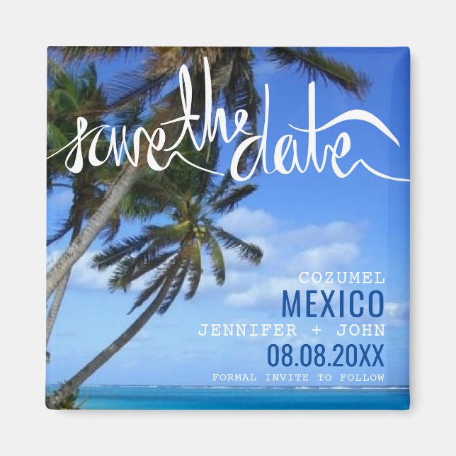 Beach Destination Wedding Save the Date Magnet (Front)