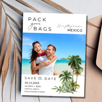 Beach Destination Wedding Save The Date Postcard by stylelily at Zazzle