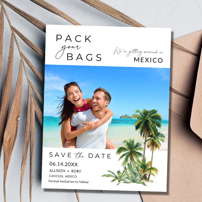 Beach Destination Wedding Save the Date Postcard (Beach Destination Wedding Save the Date Postcard)