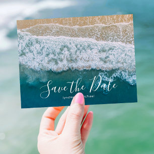 Beach Destination Wedding Save the Date Postcards