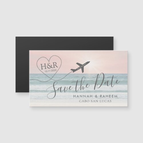 Beach Destination Wedding Sunset Save Date Magnet