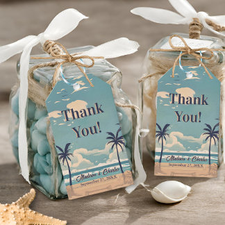 Beach Destination Wedding Thank You Favor  Gift Tags