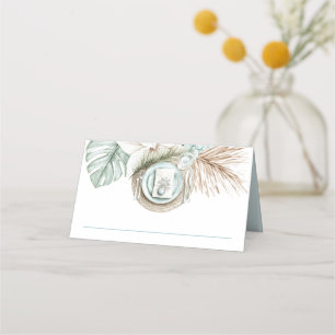 Beach Destination Wedding Tropical Place Setting Card