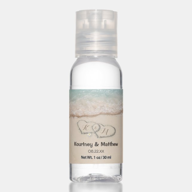 Beach Destnation Wedding Favor Hand Sanitizer (Front)