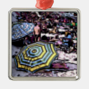 Beach digital effect of style "impression"   metal ornament