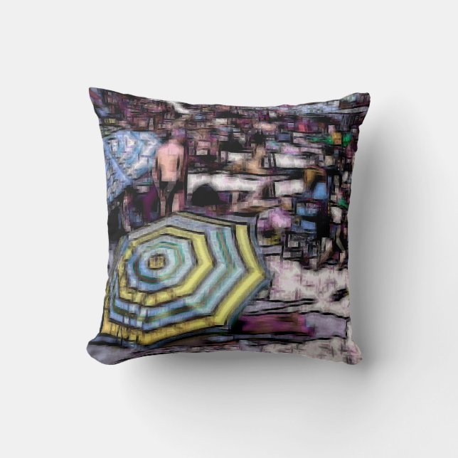 Beach digital effect of style "impression"  throw pillow (Front)