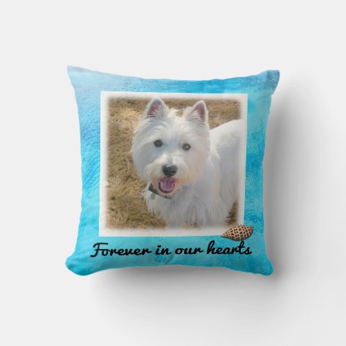 Beach Dog Forever Keepsake Photo Template Pillow