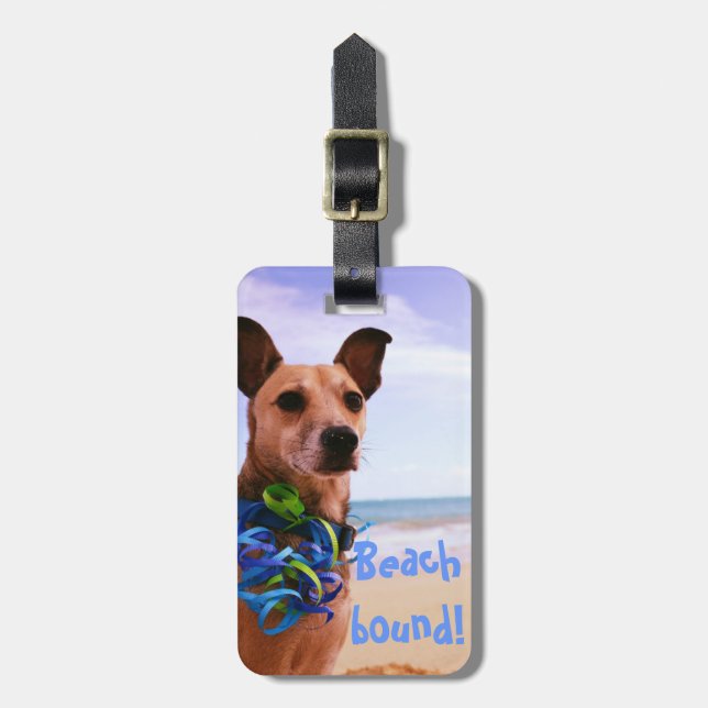 Beach Dog Luggage Tag (Front Vertical)