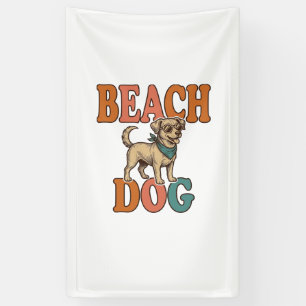 Beach Dog Vintage Engraving Graphic Design_1 Banner
