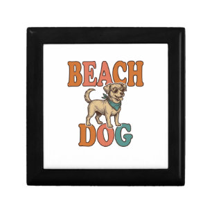 Beach Dog Vintage Engraving Graphic Design_1 Gift Box