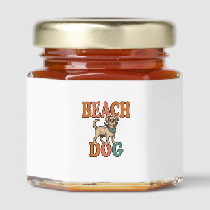 Beach Dog Vintage Engraving Graphic Design_1 Honey Jar Favors