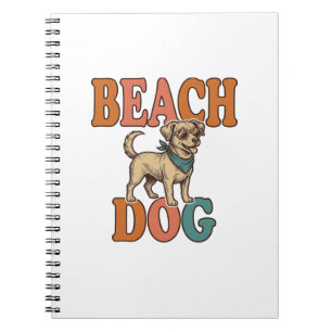 Beach Dog Vintage Engraving Graphic Design_1 Notebook
