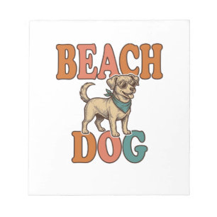 Beach Dog Vintage Engraving Graphic Design_1 Notepad