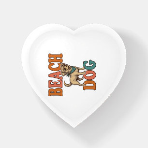Beach Dog Vintage Engraving Graphic Design_1 Paperweight