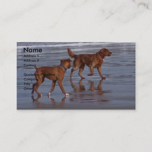 Customizable Beach Dogs Business Cards