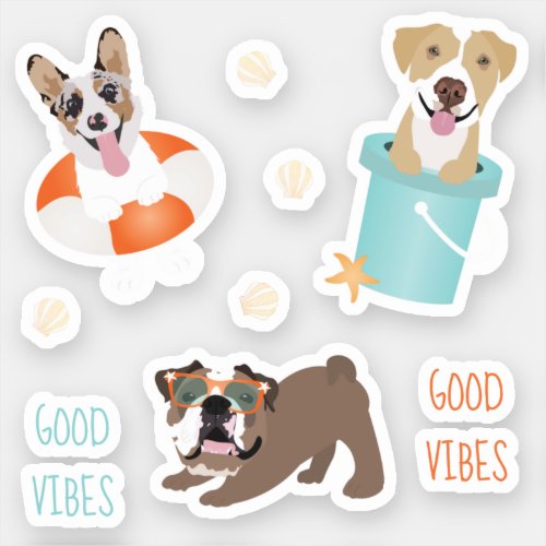 Beach Dogs Good Vibes Sticker