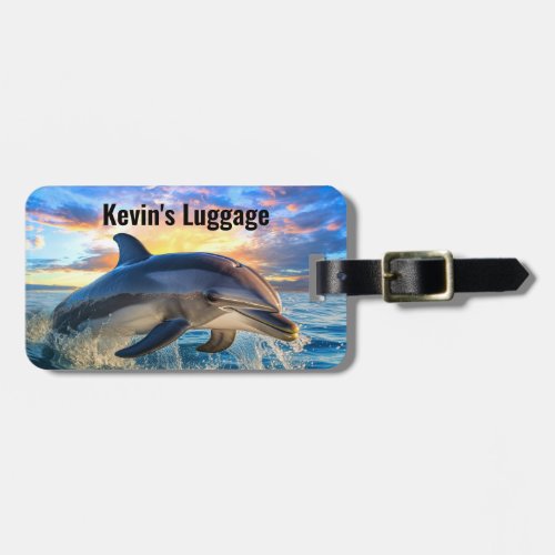 Beach Dolphin Monogram Luggage Tags