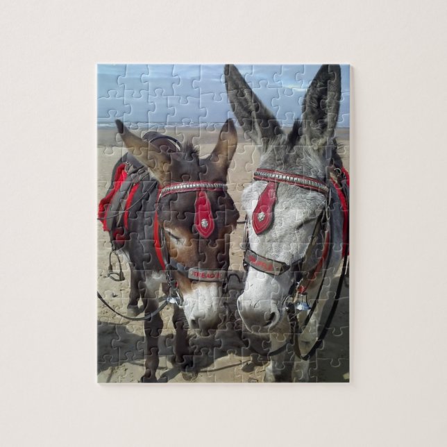 beach donkeys jigsaw puzzle (Vertical)