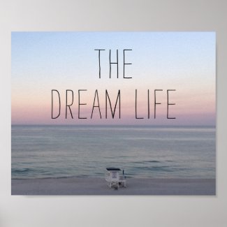 Beach Dream Life Colorful OceanSunrise Poster