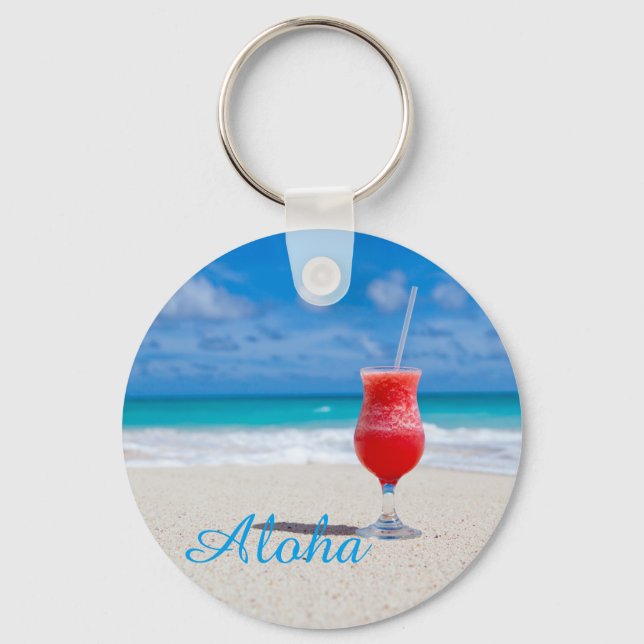 Beach-Drink Keychain (Front)