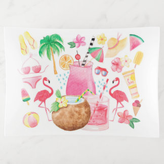 Beach Drinks Flamingos and More Trinket Tray