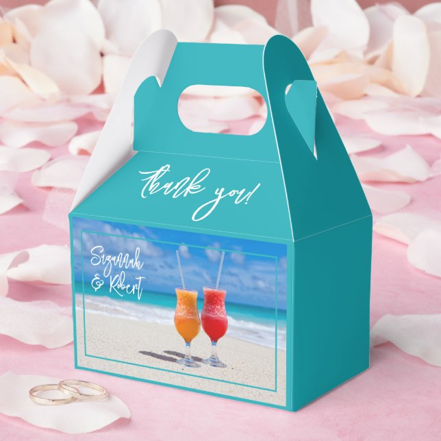 Beach Drinks Thank You Wedding Favor boxes (Wedding)