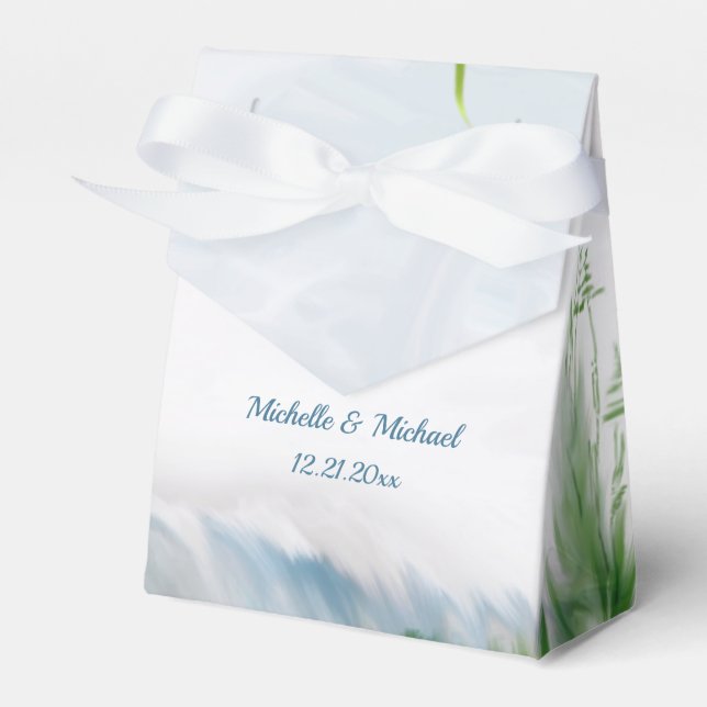 Beach Dune Romance Wedding Favor Boxes (Front Side)