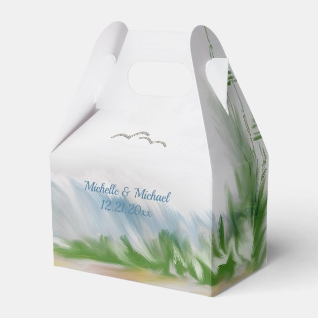 Beach Dune Romance Wedding Favor Boxes (Front Side)