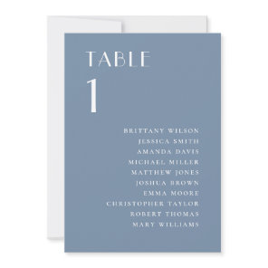 Beach Dusty Blue Seating Chart | Yacht Wedding Invitation