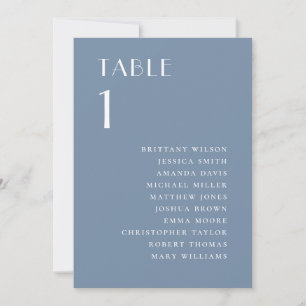 Beach Dusty Blue Seating Chart Yacht Wedding Invitation