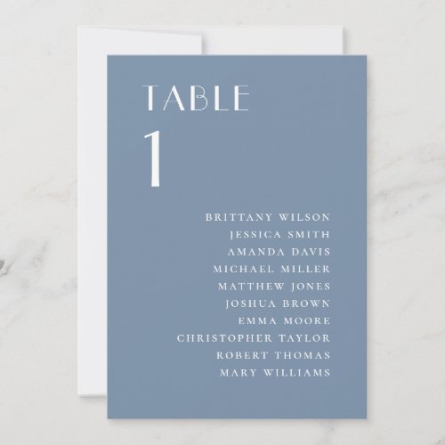 Beach Dusty Blue Seating Chart | Yacht Wedding Invitation