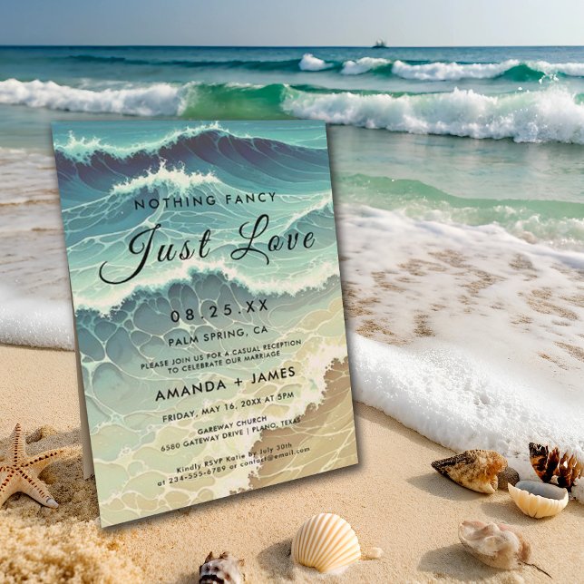 Beach Elopement Destination Celebration Wedding Invitation (Creator Uploaded)
