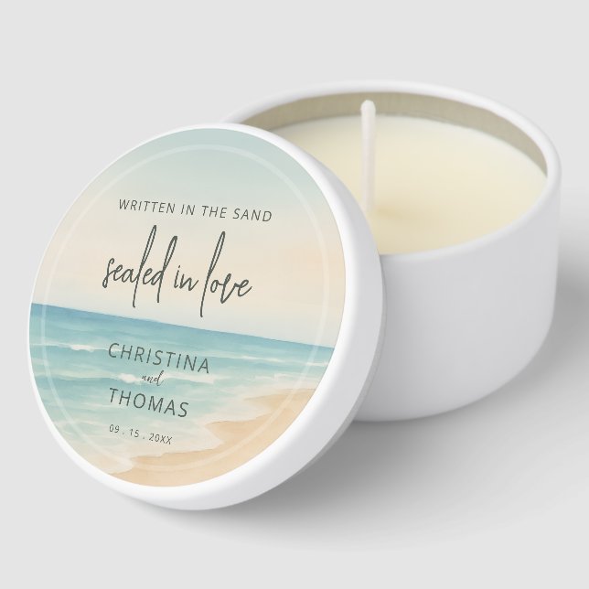 Beach Elopement Wedding Mini Candle Favors (Corner)