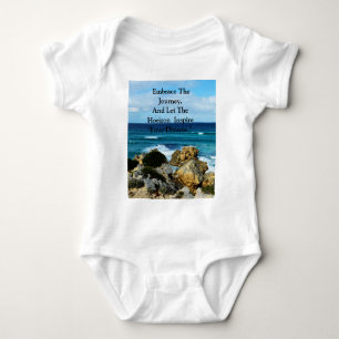 Beach Embrace: Motivational Embrace The Journey,  Baby Bodysuit