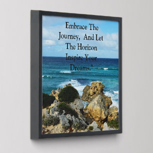 Beach Embrace: Motivational Embrace The Journey, Peel And Stick Photo Tile