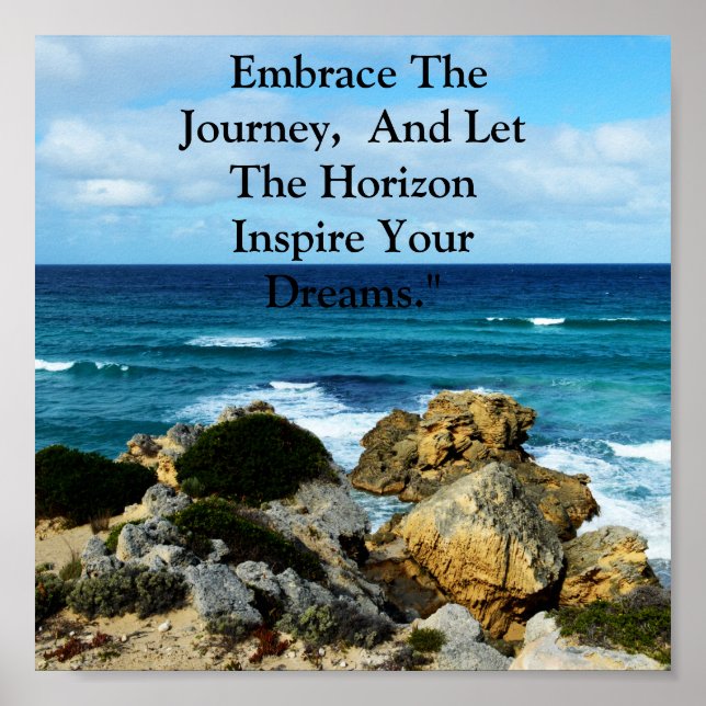 Beach Embrace: Motivational Embrace The Journey,  Poster (Front)