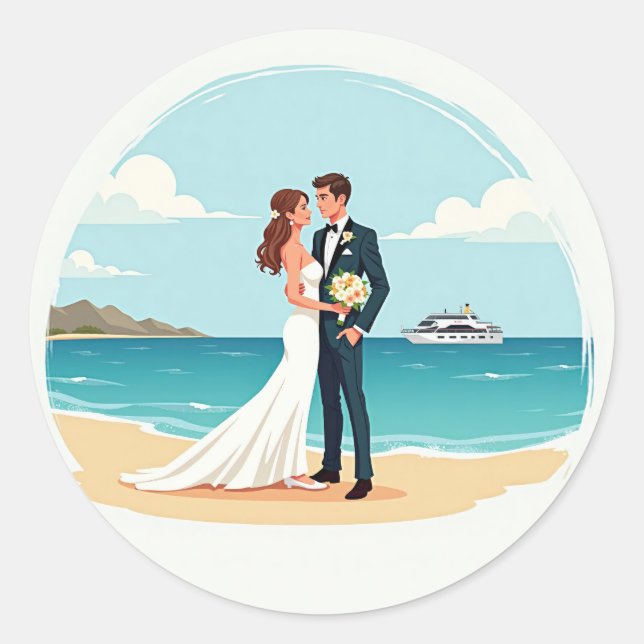 Beach Engagement Moment Sticker (Front)