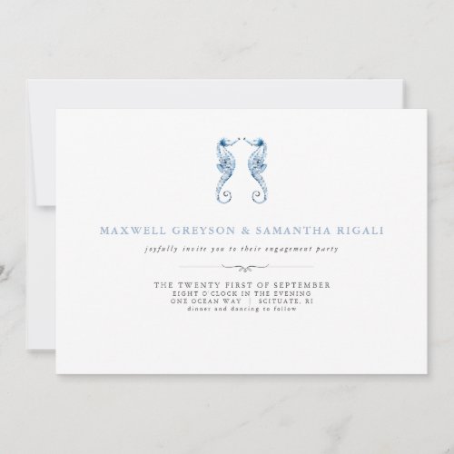 Beach Engagement Party Invites Watercolor