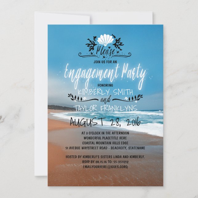 Beach Engagement Party | Seaside Invitation (Front)