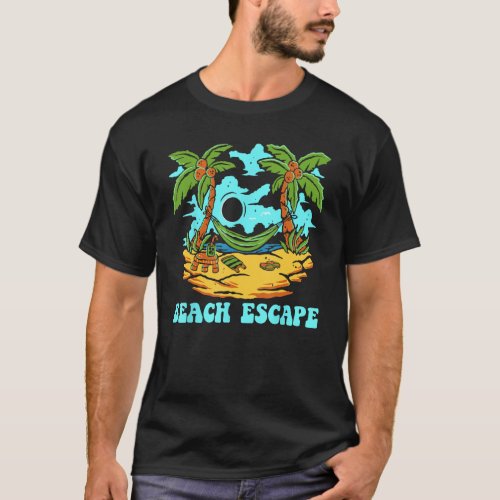 Beach Escape Summer Sayings Tropical Quotes Ocean  T_Shirt