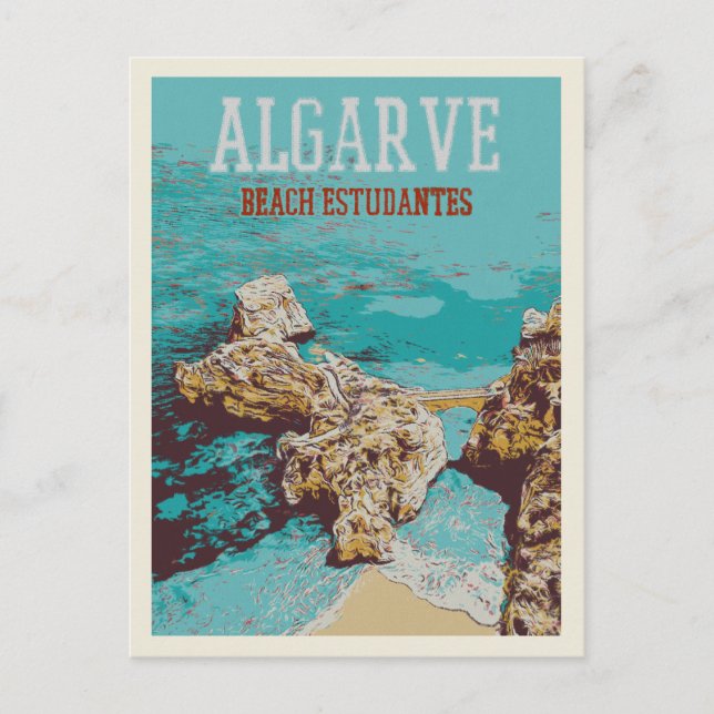 Beach Estudantes, Lagos Algarve Portugal - Unique Postcard (Front)