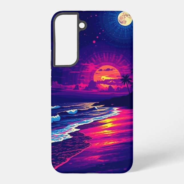 Beach Evening with Sunset Rays mobile Samsung Galaxy Case (Back)