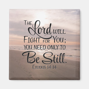 Beach Exodus 14:14 Christian Bible Scripture Magnet