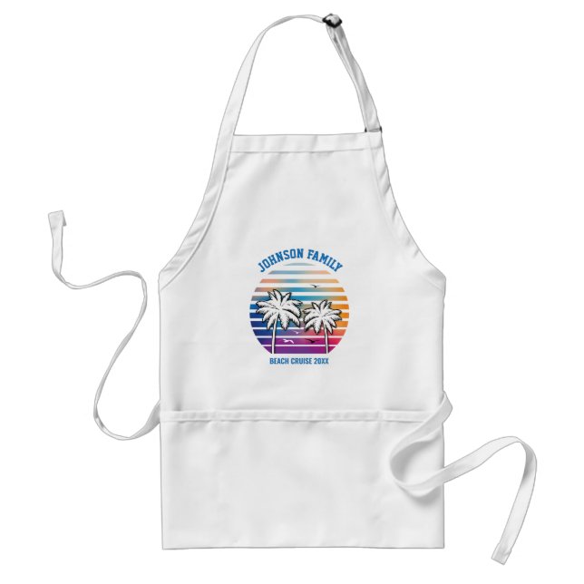 Beach Family Reunion Custom Cruise Summer Vacation Adult Apron (Front)