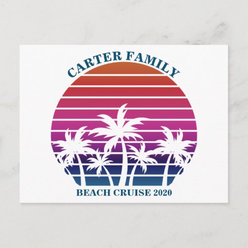 Beach Family Reunion Custom Cruise Summer Vacation Postcard