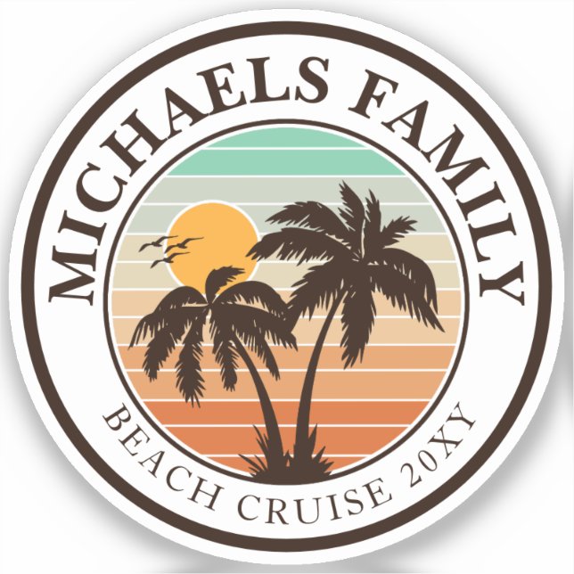 Beach Family Reunion Custom Cruise Summer Vacation Sticker (Front)
