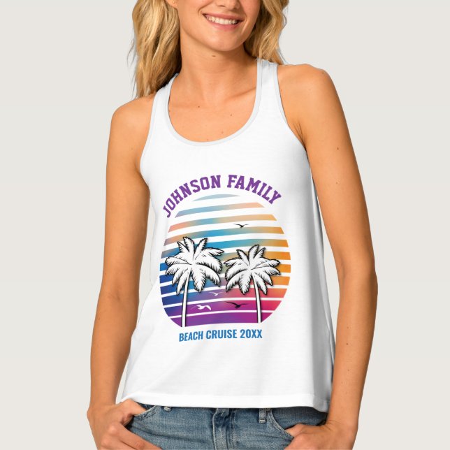 Beach Family Reunion Custom Cruise Summer Vacation Tank Top (Front)
