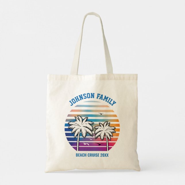 Beach Family Reunion Custom Cruise Summer Vacation Tote Bag (Back)